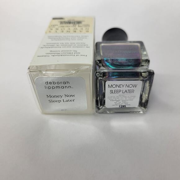 Deborah Lippmann Nail Polish "Money Now Sleep Later" NEW Blue Holo Duo Chrome - Picture 9 of 9